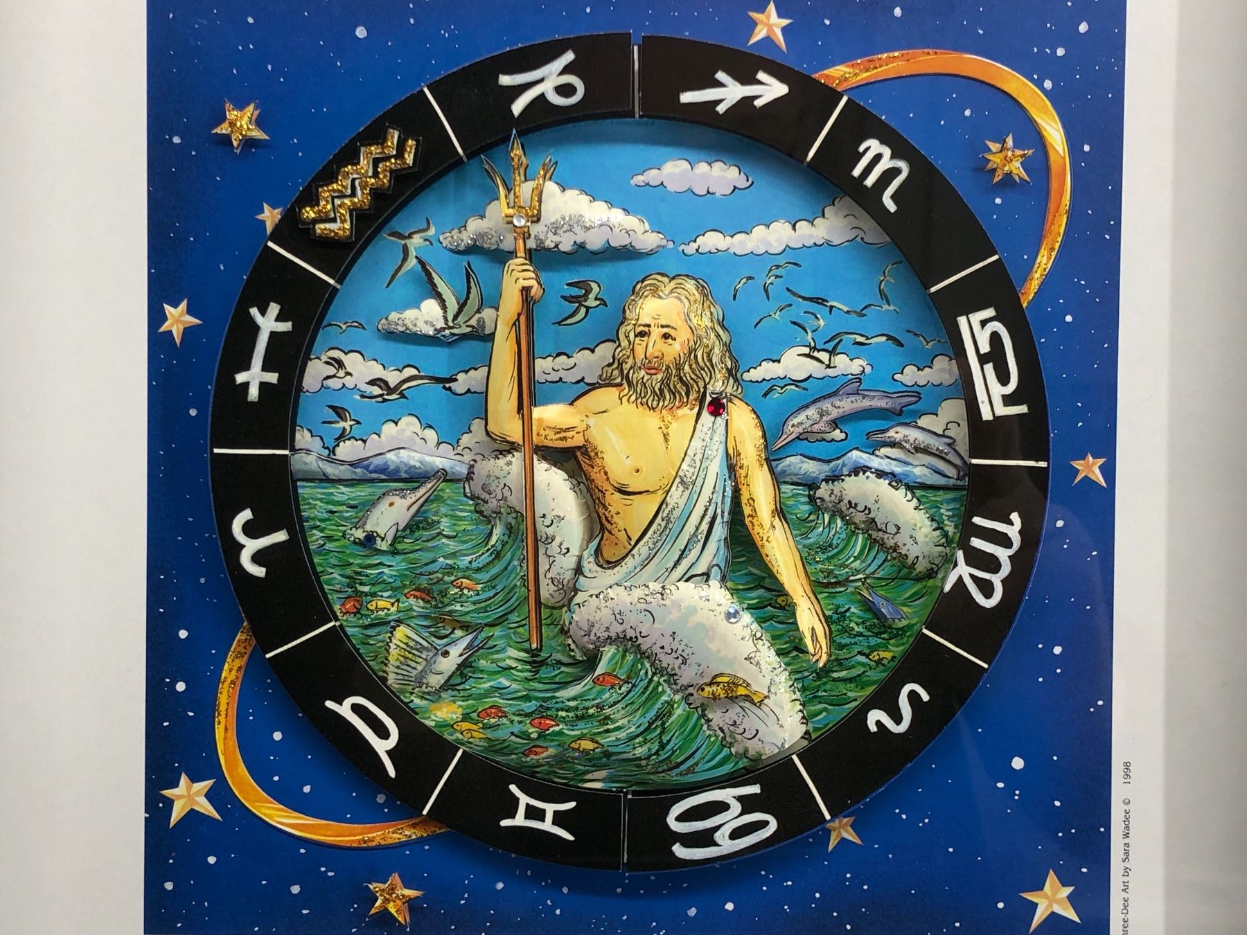 Dipinti: 3D Bild / Sternzeichen Wassermann / 40x40cm - Silber – Nuovo e nell'imballaggio originale da Bergdietikon venduto da Garak