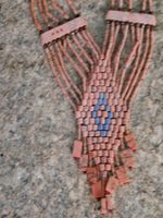 Steinkette wie Korallen in Lachsfarben tribal, ca, 62 cm