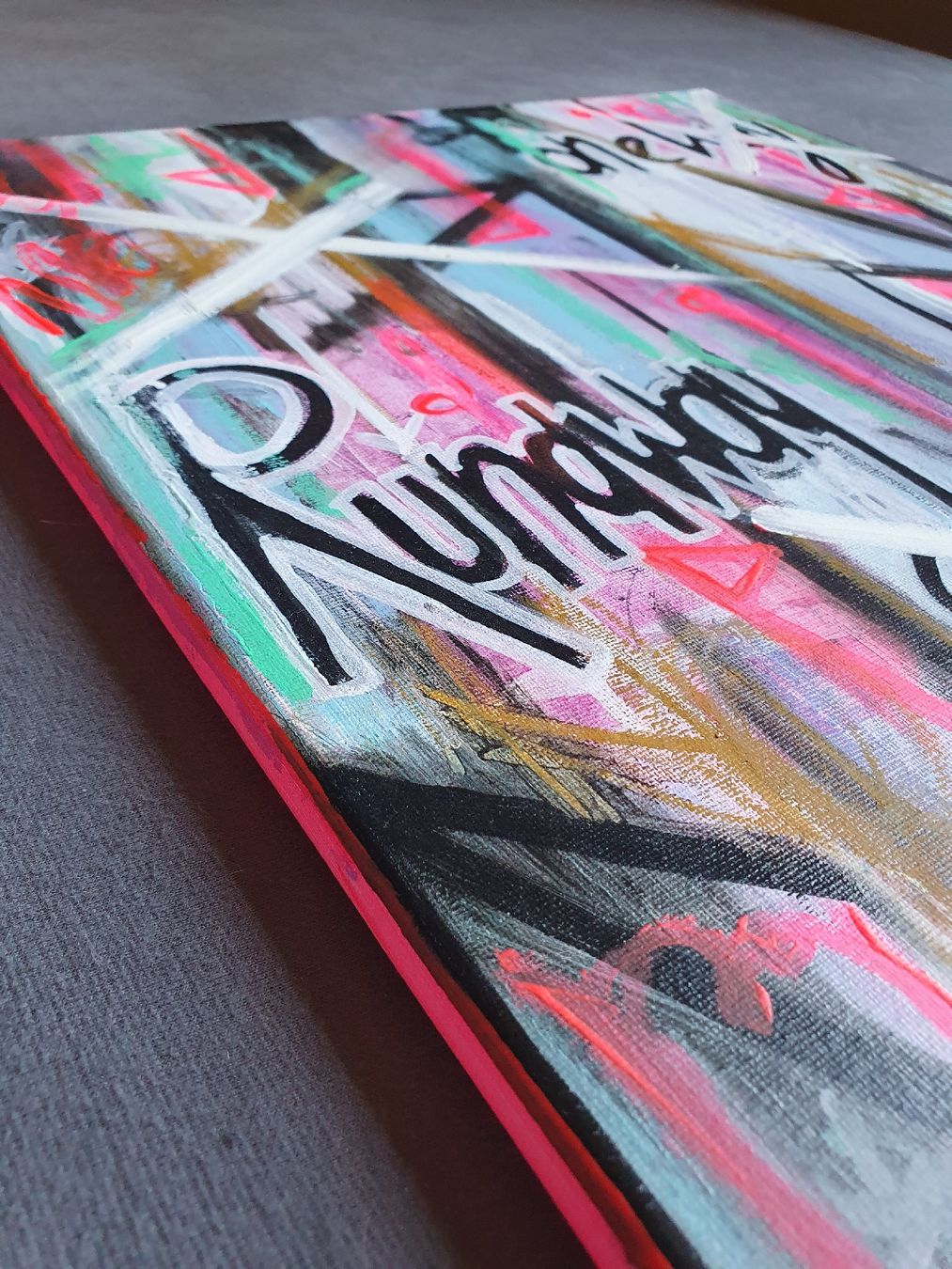 Dipinti: Gemälde Graffiti Stil bunte Leinwand 50x40cm Unikat – Nuovo (secondo la descrizione) da Wimmis venduto da hel_m26m 2
