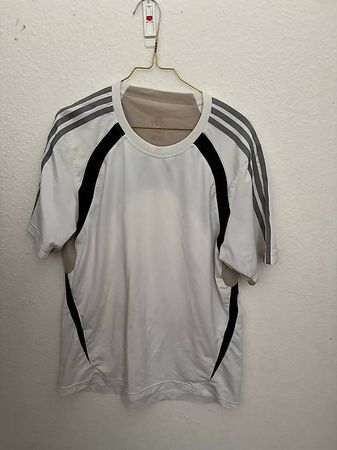 Adidas Sportshirt Weiss mit 3 Streifen | Grösse: XL
