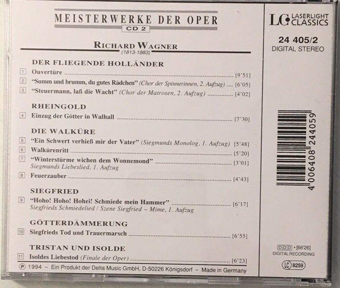 CD: Wagner - Meisterwerke der Oper (2 CDs) – Usato da Grüningen venduto da azulblanco 5