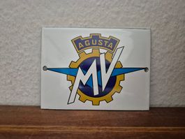 Emailschild MV Agusta Motorrad Werkstatt Logo Emaille Schild