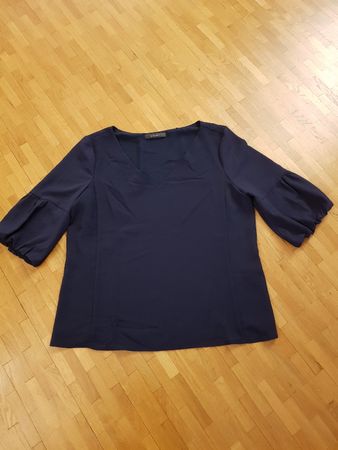 Blouse Esprit bleu marine, taille 36, manches 3/4 col V