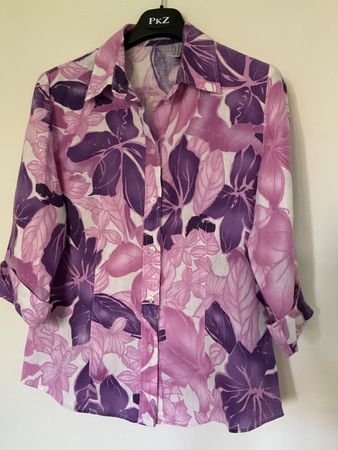 Marco Pecci 100% Leinen Bluse Gr 38 wie neu, lila/violett