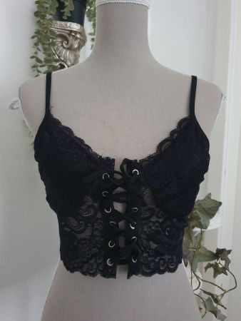 Geschnürtes Gothic Spitzentop Gr S/M*neuwertig*