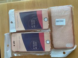 3x iPhone SE 2020 Vollschutz 360 Cases pink 7 G 8 G crystal