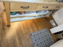 IKEA VÄRDE Kücheninsel Birke, 176 × 65 cm mit Baraufsatz