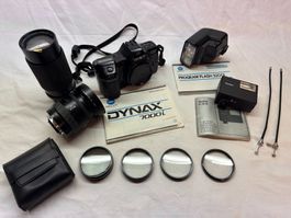 Minolta Dynax 7000i SLR Set – 2 Objektive, 2 Blitze & Zubehö