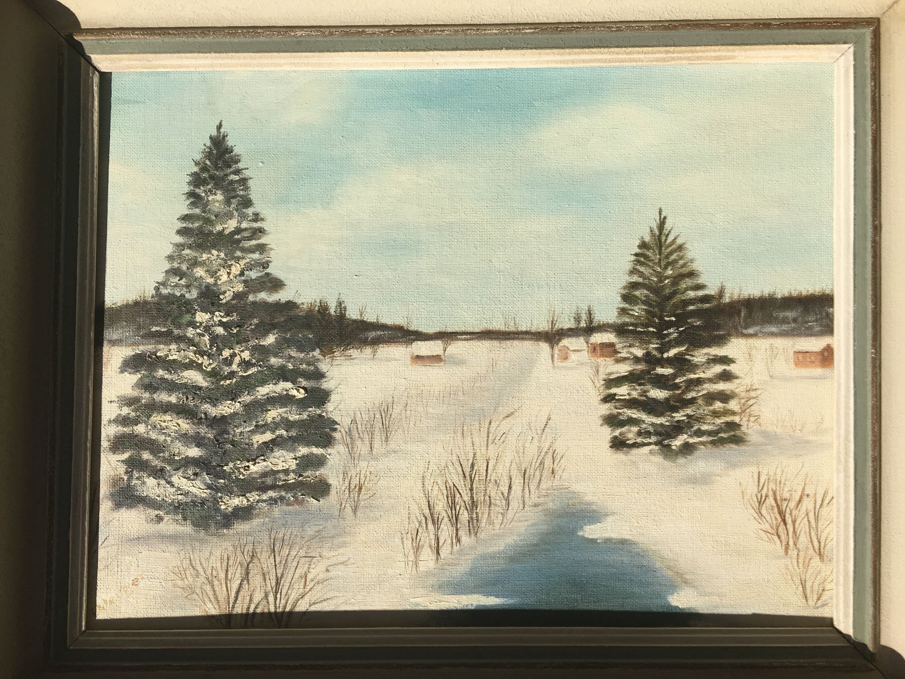 Dipinti: GEMÄLDE LANDSCHAFTSBILD WINTER SIGNIERT WENGER – Usato da Subingen venduto da ArtBead 5