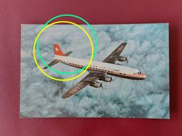 Postkarte mit DC-6B (HB-IBI) der Swissair