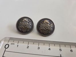 2 marinestil Knöpfe silbrig