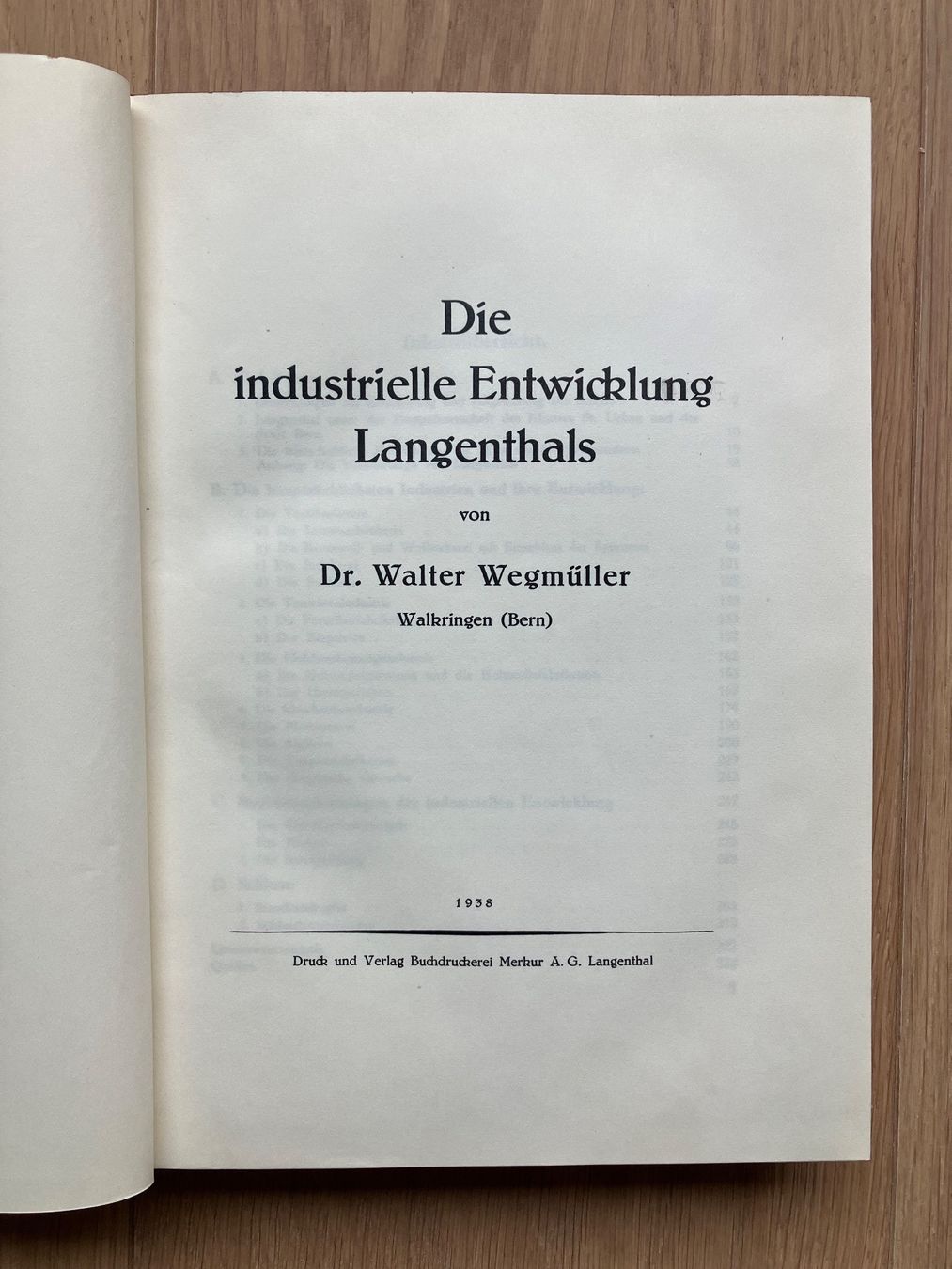 Libri: Langenthal - Industrie Geschichte 1938 – Usato da Menziken venduto da timbuktu1001 1