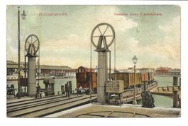 Romanshorn (TG) Hafen - Ausladen eine Trajektkahnes - 1911
