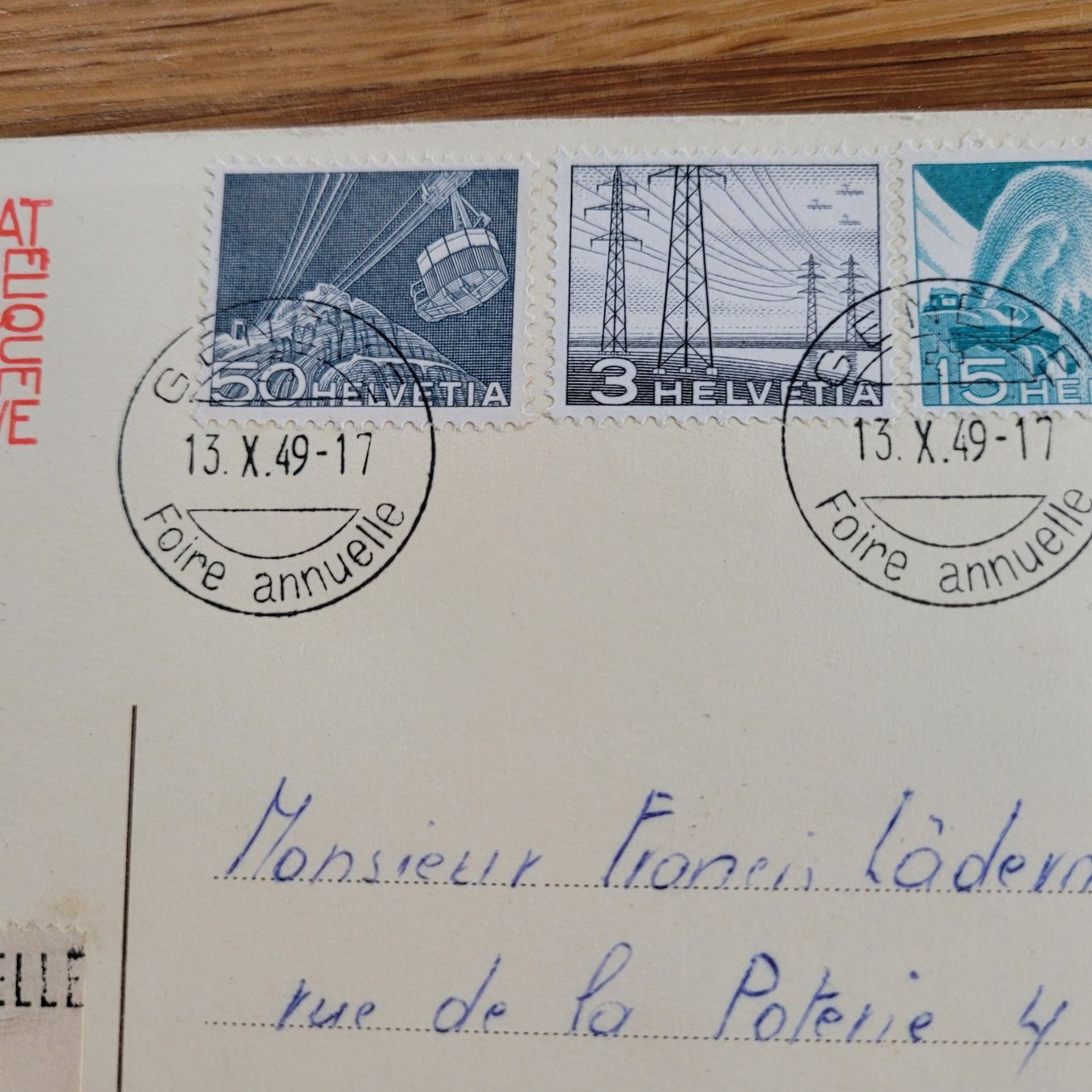 Tutti i francobolli: Luftpost 1949 Genève Foire Annuelle – Usato da Biel/Bienne venduto da Destockweb 1