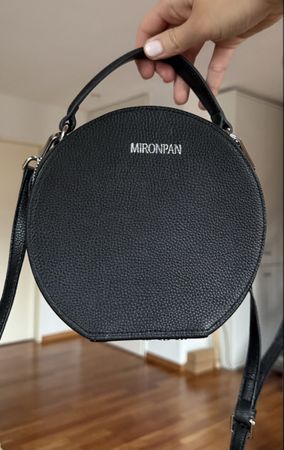 Small black leather bag