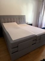 Boxspringbett elektrisch verstellbar 180x200cm grau mit Topp