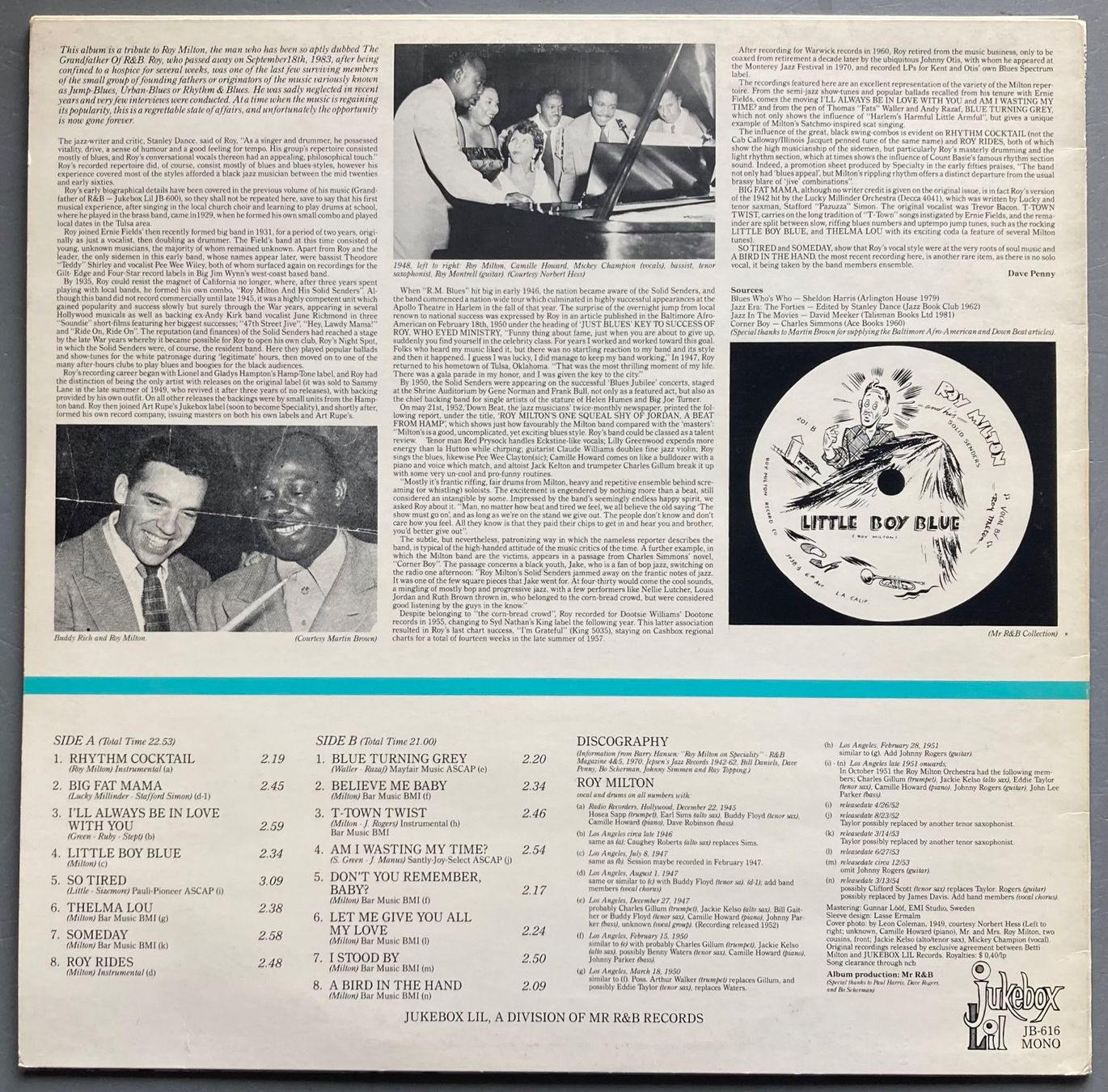Schallplatten: ROY MILTON AND HIS SOLID SENDERS - BIG FAT MAMA – Gebraucht aus Poliez-Pittet von Newtown-Records 1