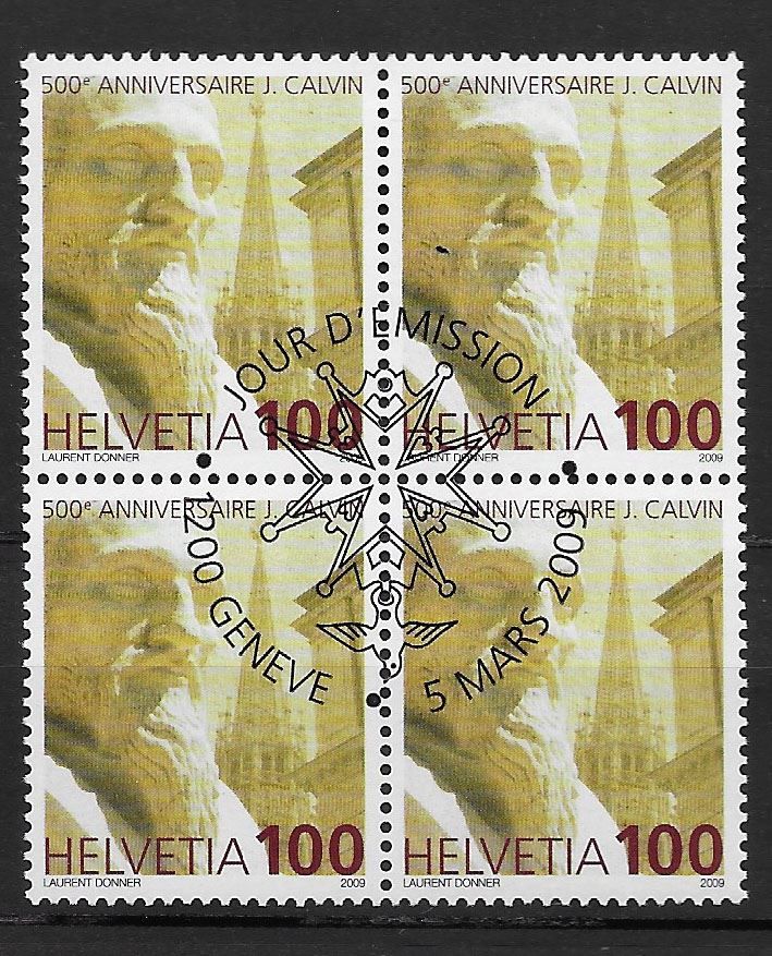 Tutti i francobolli: B1299 - Jean Calvin 1er jour B4 – Usato da Trélex venduto da Phil_Albert