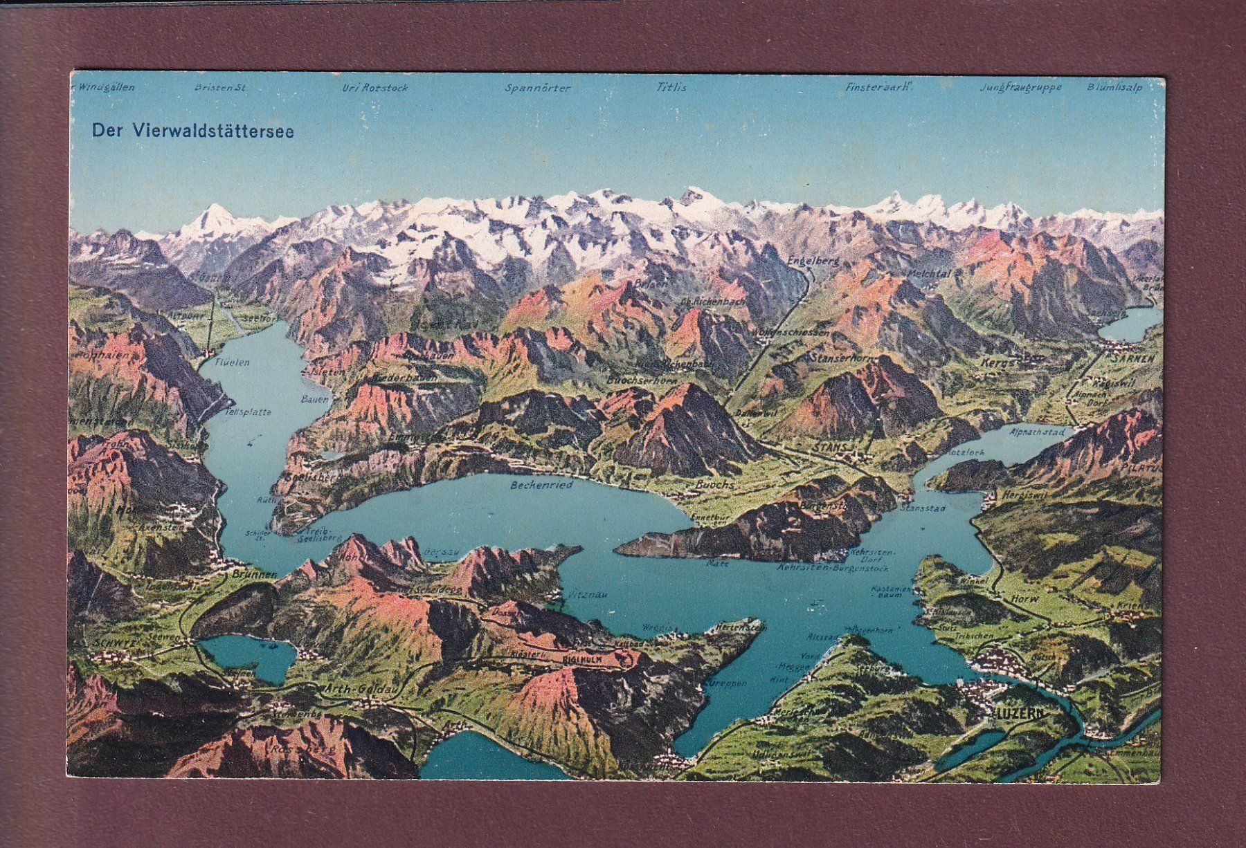 Cartoline postali: VIERWALDSTÄTTERSEE - Vogelschau – Usato da Pully venduto da nicecards