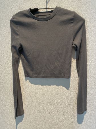 Langarm Crop Top TW Grau Grösse S guter Zustand