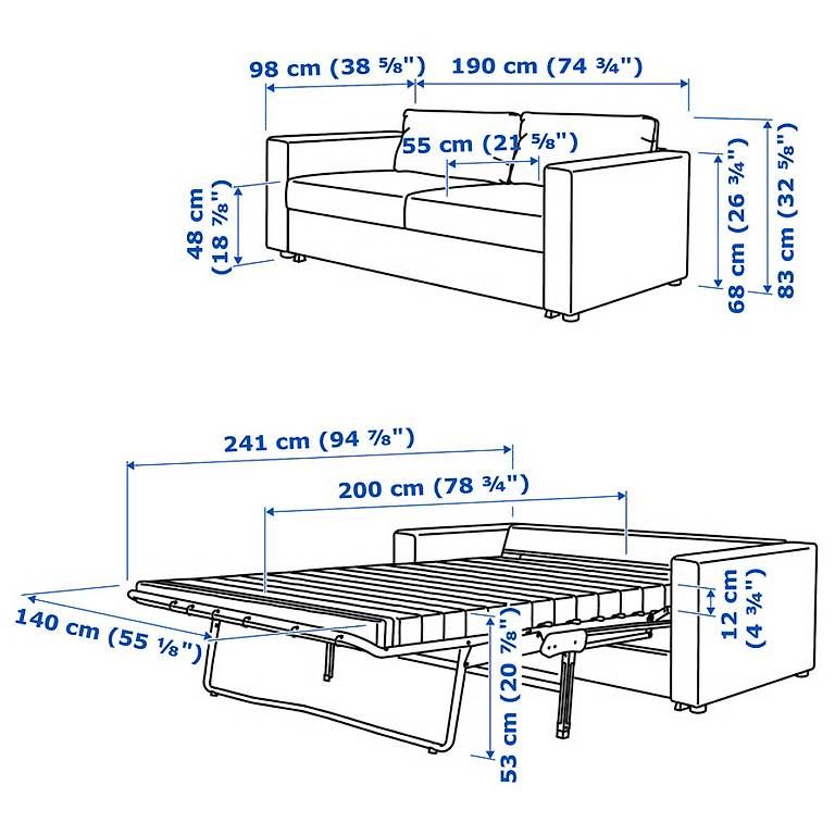 Sofas: VIMLE 2er-Bettsofa, Gunnared mittelgrau – D'occasion à Zürich par reb_rhb8 3