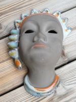 50er Jahre Wandmaske  Karlsruher Majolika