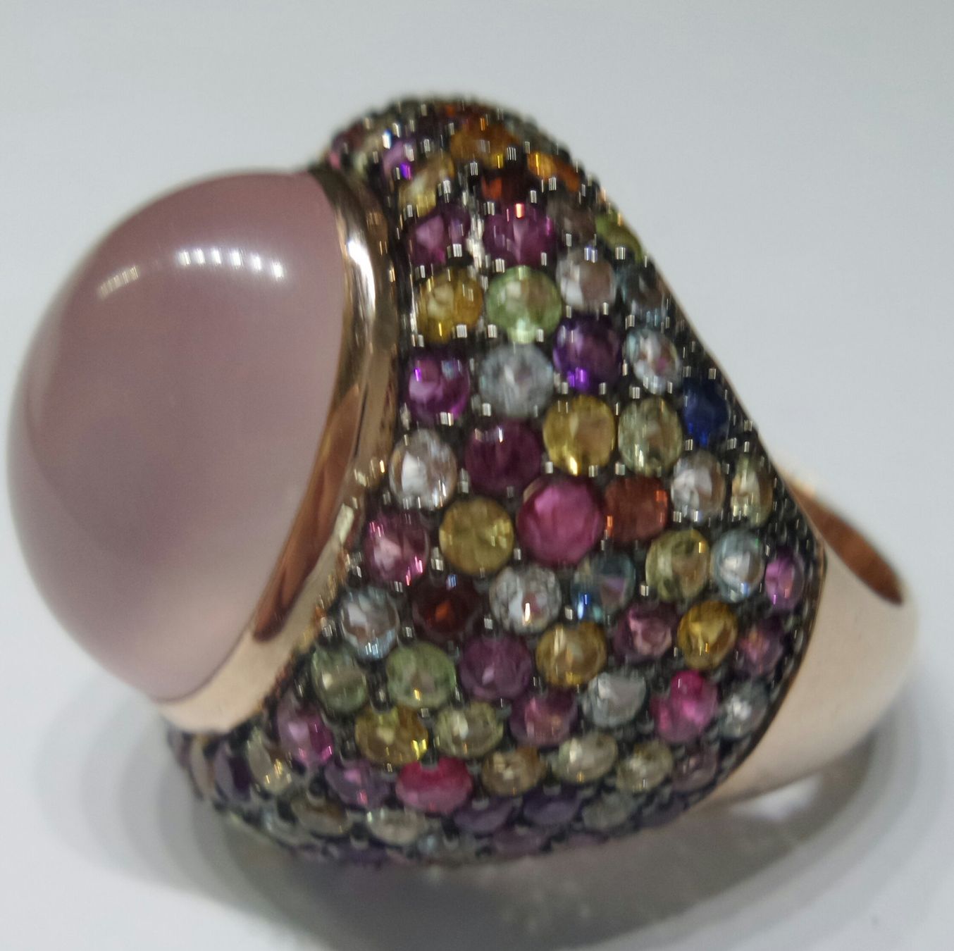 Anelli: Bunter Ring mit Rosenquarz – Nuovo (secondo la descrizione) da Zürich venduto da Bieter04 5