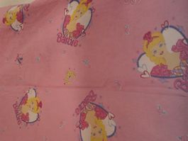 Vintage 90 er Barbie Kinder Bettwäsche STOFF, 145 x 195 cm