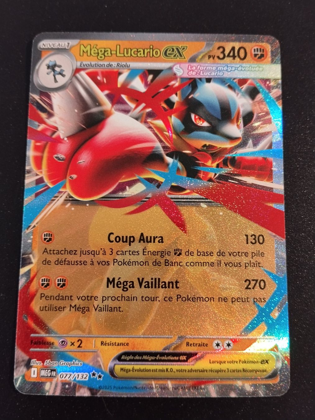 Pokémon Sammelbilder & Trading cards: Pokémon Méga-Evolution: Méga-Lucario Ex 077/132 FR – Gebraucht aus Palézieux-Village von oufoux08