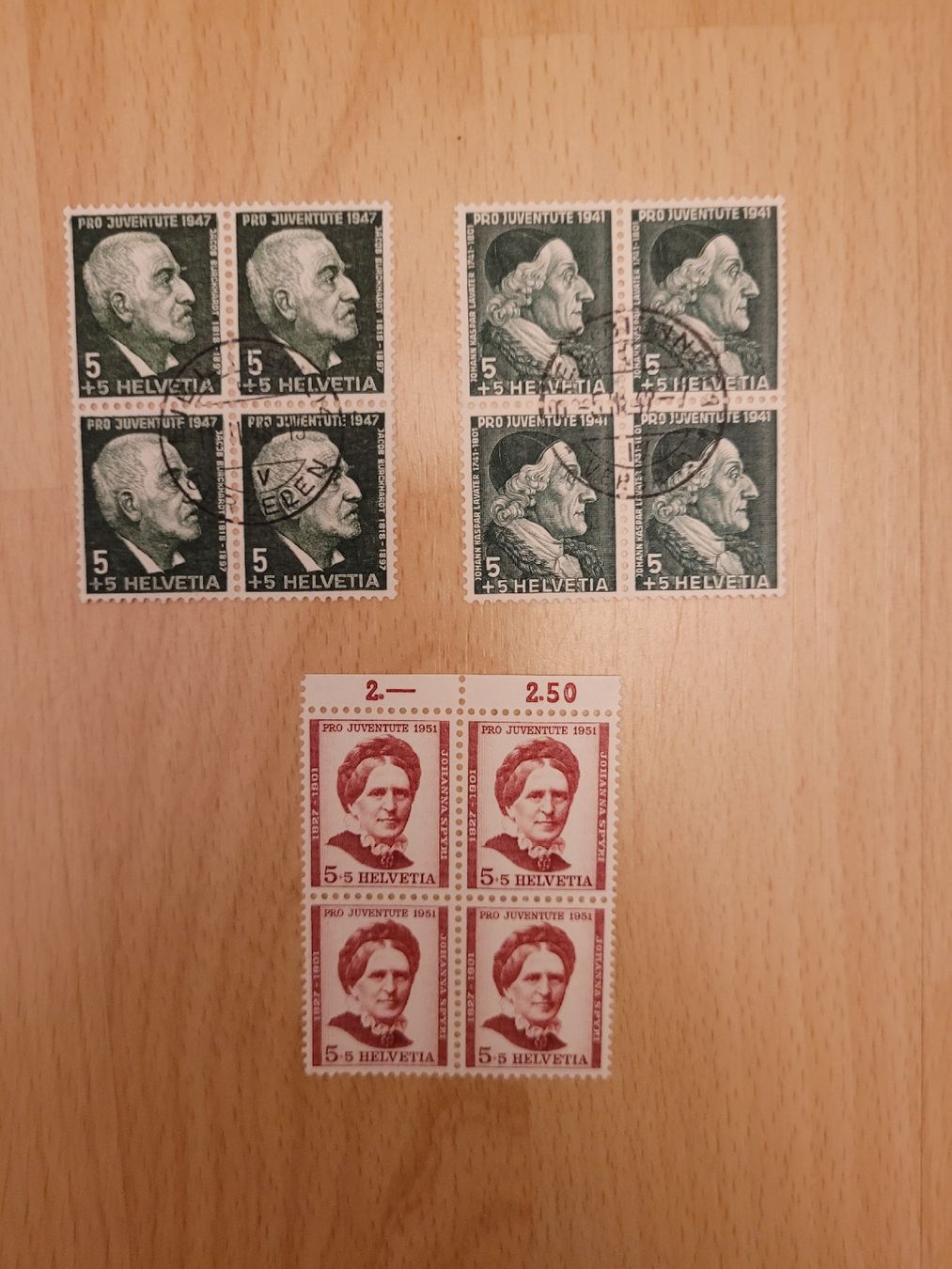 Alle Briefmarken: Briefmarken Helvetia 4er Block – Gebraucht aus Inwil von Flower2325