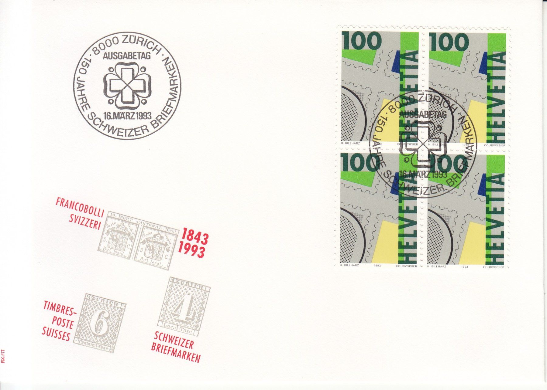 Tutti i francobolli: SBK 842 - 844 im 4er-Block FDC – Usato da Bürglen TG venduto da StampGraf 2