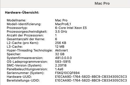 Apple PC: Apple MacPro 3.5 GHz 6-Core Intel Xeon 2013 (MacOS Sequoia) – Usato da Mägenwil venduto da danze 2