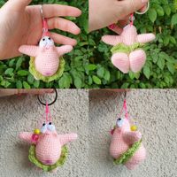 Handgefertigter Amigurumi Schlüsselanhänger funny Seestern