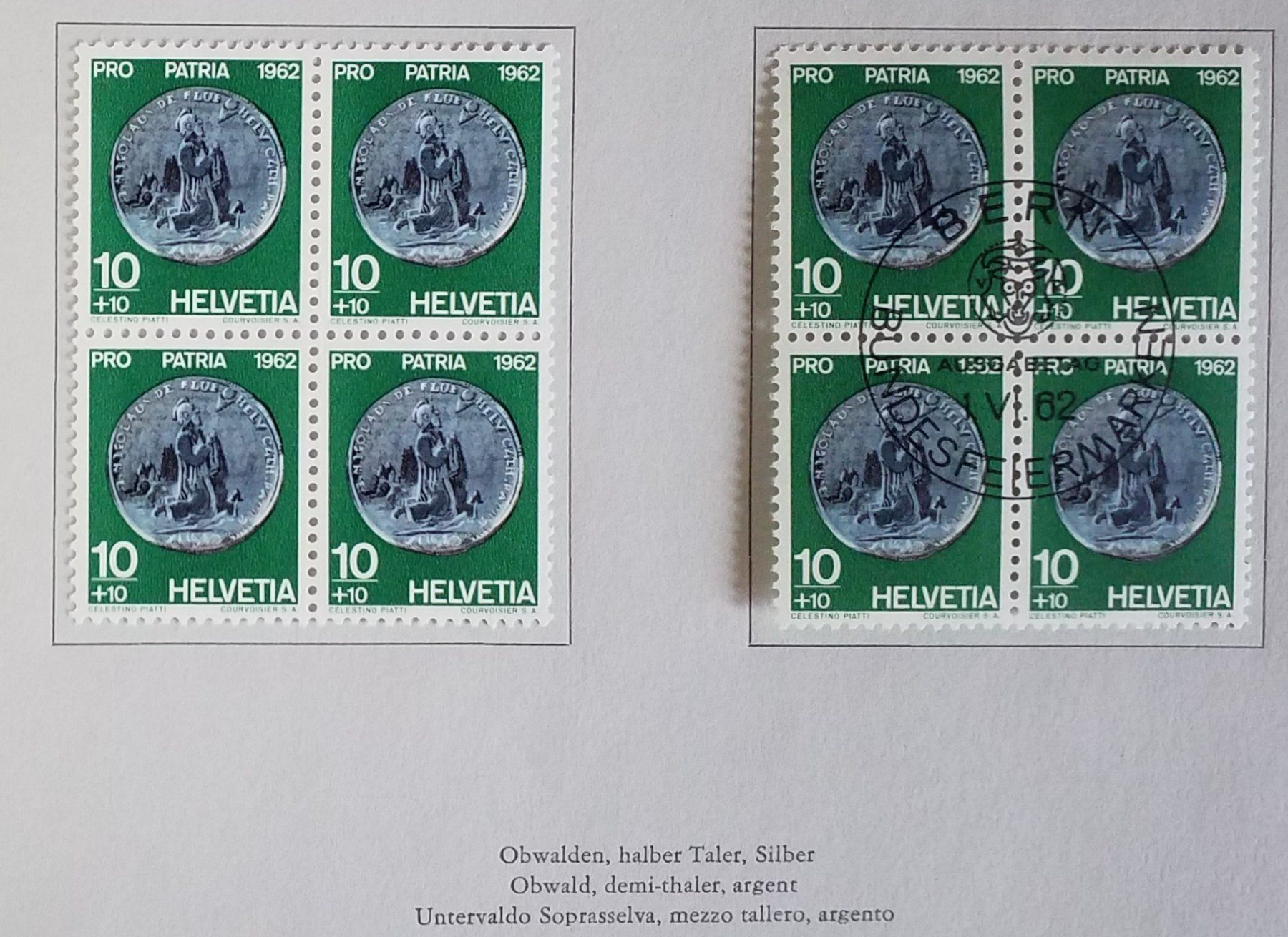 Alle Briefmarken: 1962, Geschenkheft Pro Patria ET, im 4-Block 45.-++ – Neu (gemäss Beschreibung) aus Baden von Eggi 3