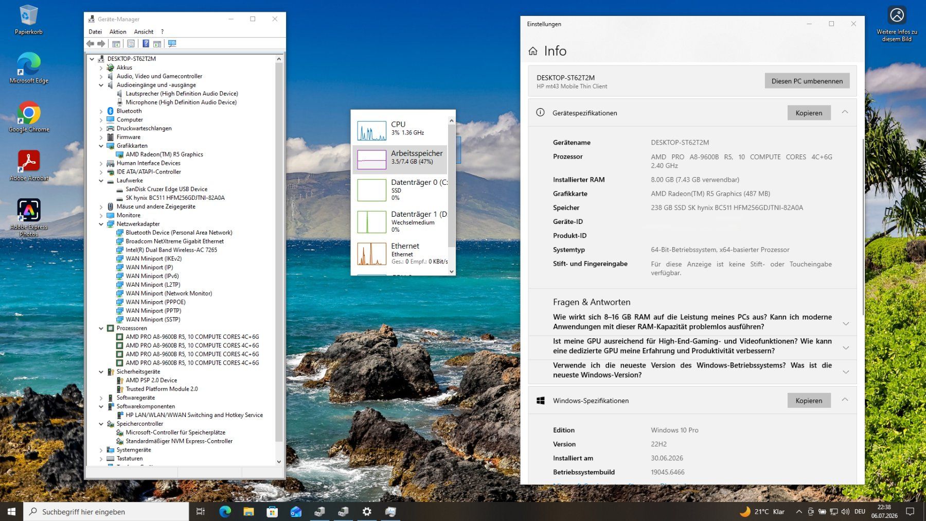 Hewlett Packard Notebooks: HP EliteBook mt43 Mobile Thin Client - Windows 10 Pro – Gebraucht aus Spreitenbach von chipcom 7