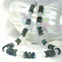 Collier Halskette Labradorit Regenbogen-Mondstein Silber 925