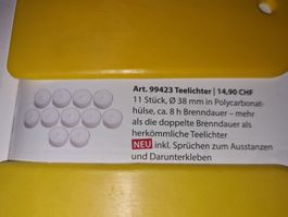 Gonis Teelichter 11 Stk. je ca. 8h Brenndauer NEU