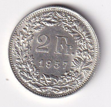Tutti le monete: 2 Franken 1957 rar – Usato da Neuchâtel venduto da karlpierrino