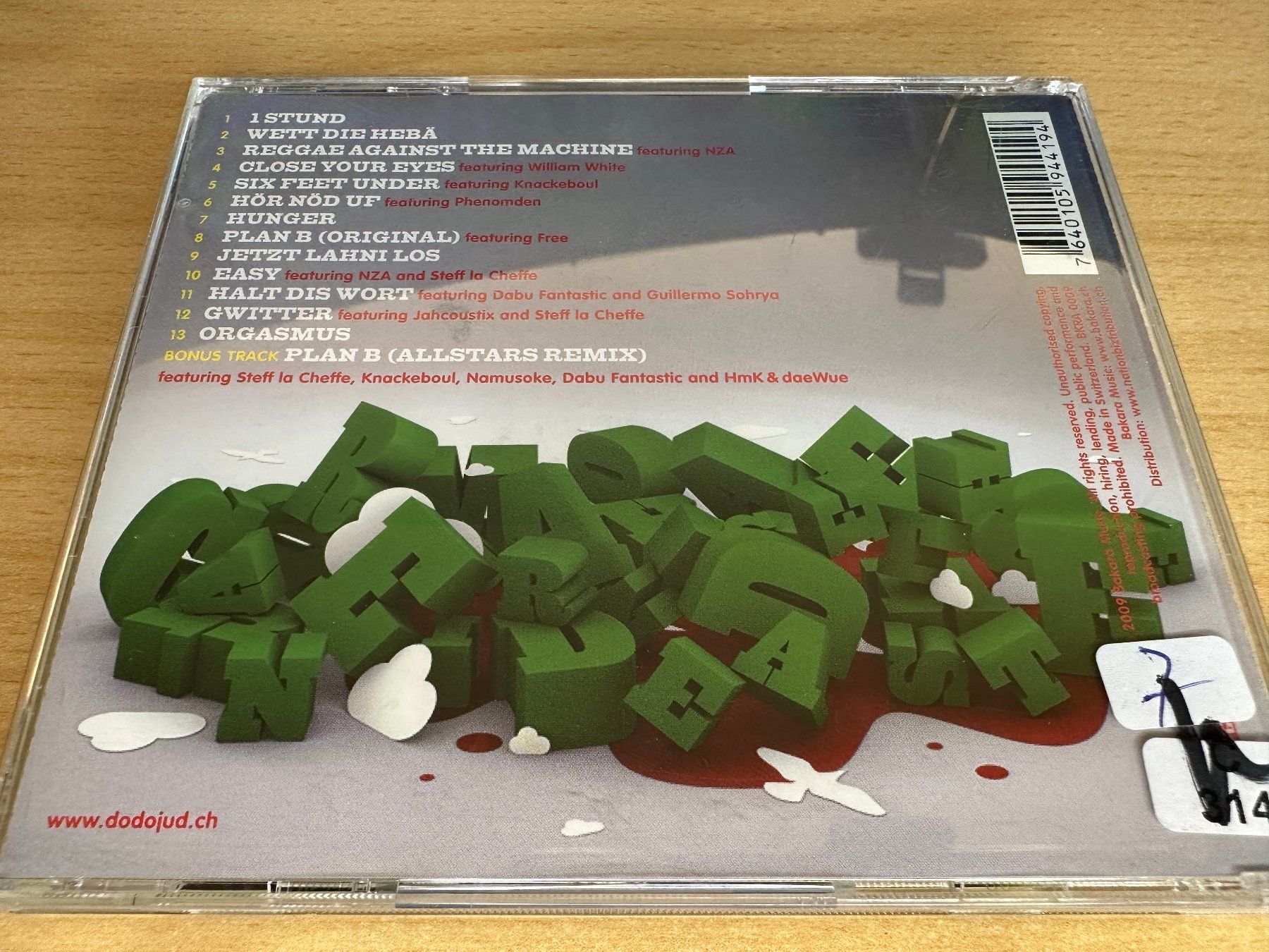 CD: Dodo – Reggae Against The Machine – Usato da Rikon im Tösstal venduto da Alpenmutz 1