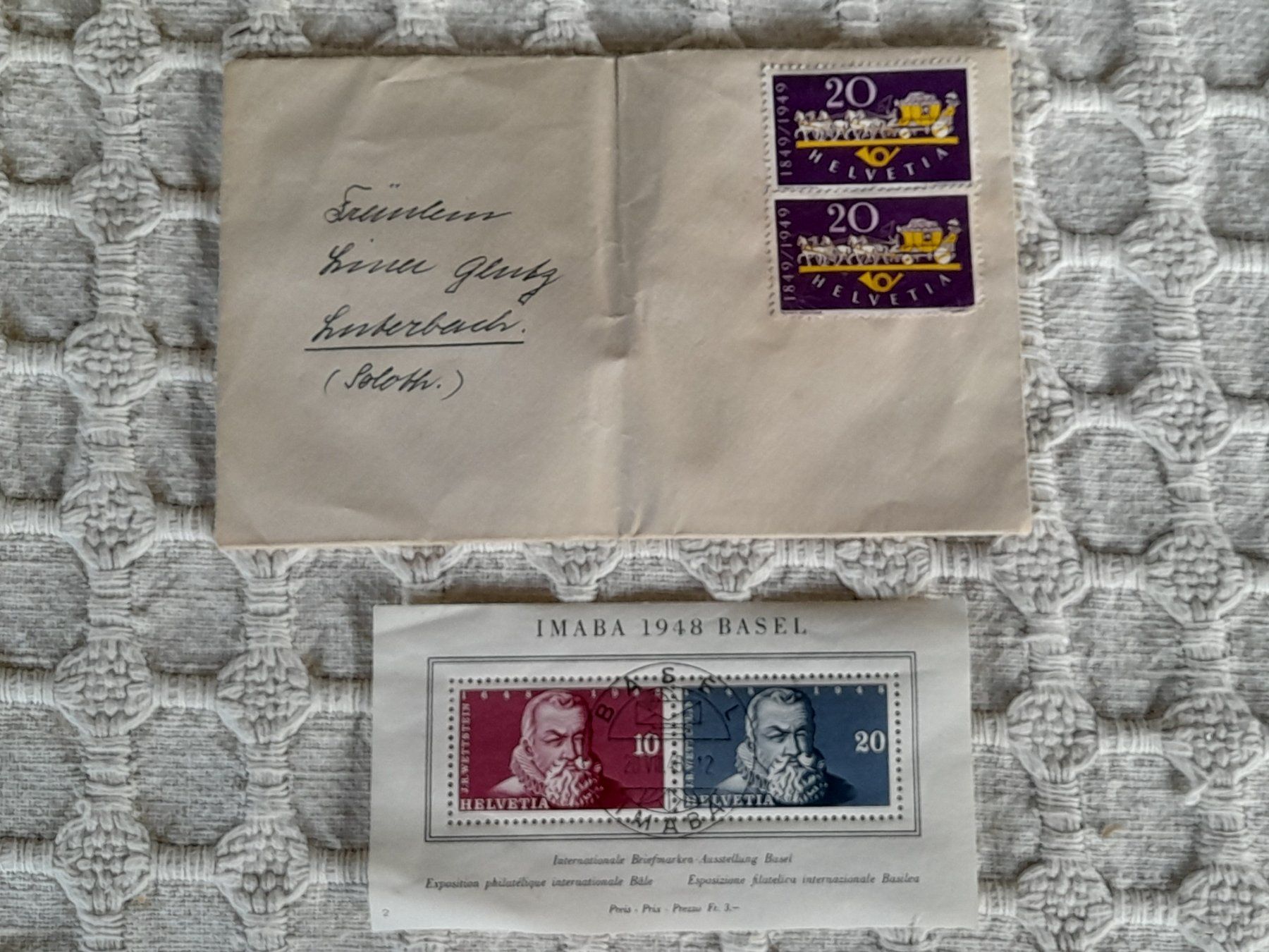 Alle Briefmarken: IMABA 1948 Basel + .... – Gebraucht aus Thun von Treff.....e 7