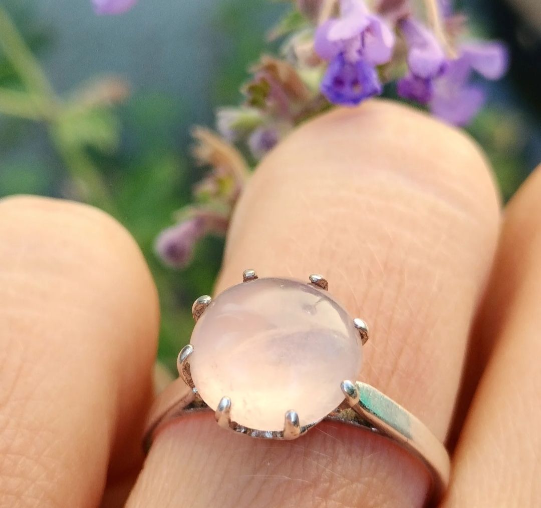 Anelli: Antiker Cabochon Rosenquarz Kronen Ring Silber – Usato da schwyz venduto da larry91sz 2