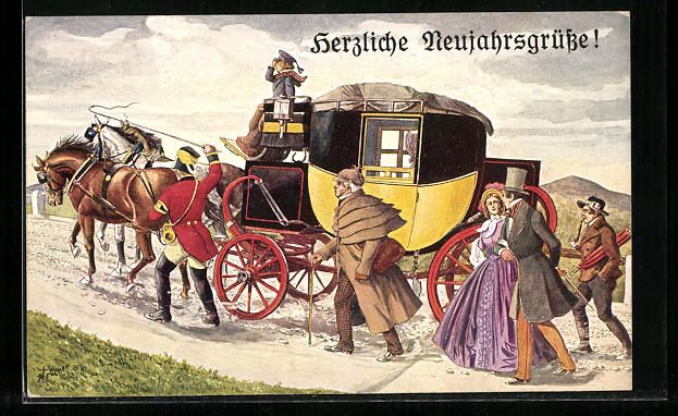 Cartoline postali: Eilpost mit Bergvorgespann im Jahr 1848 – Usato da Berlin venduto da bartko-reher