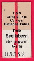 KARTON BILLETT, TREIB - SEELISBERG, EINFACHE FAHRT, HALBTAX