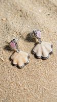 Boucles d'oreilles coquillage rose et blanc