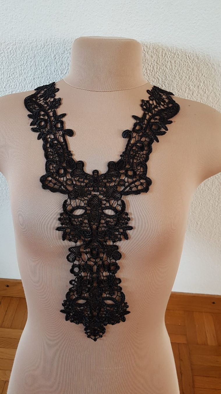 Tessuti: Venedig Spitzenkragen schwarz 49cm. – Nuovo (secondo la descrizione) da Zürich venduto da ata_c8nh 7