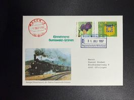 Bahnpostbeleg Sumiswald - Grünen 1997