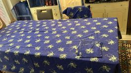 Set biancheria da tavola blu con angeli