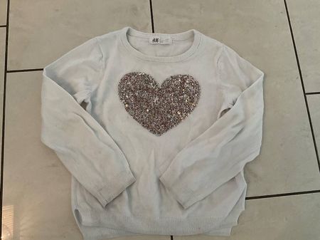H&M Pullover mit Herz-Applikation, Gr. 110/116, Top Zustand!