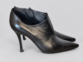 Sergio Rossi bottines cuir noir , taille 37.5