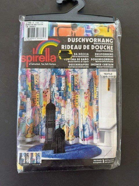 Spirella Tende: Duschvorhang Spirella Manhattan Multicolor, wasserabweisend – Nuovo e nell'imballaggio originale da Heimberg venduto da Skicross86